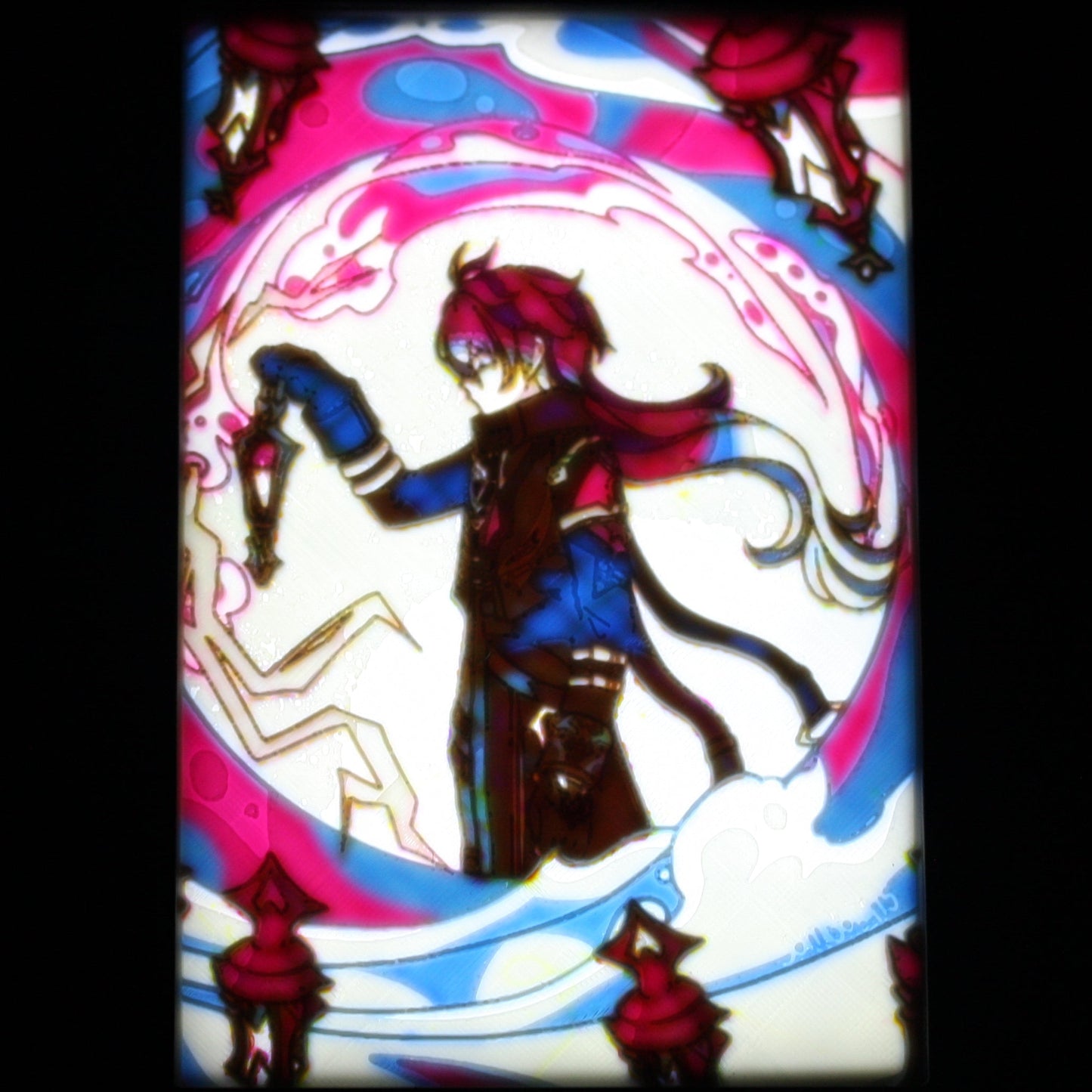 Flins Posed on a lantern background