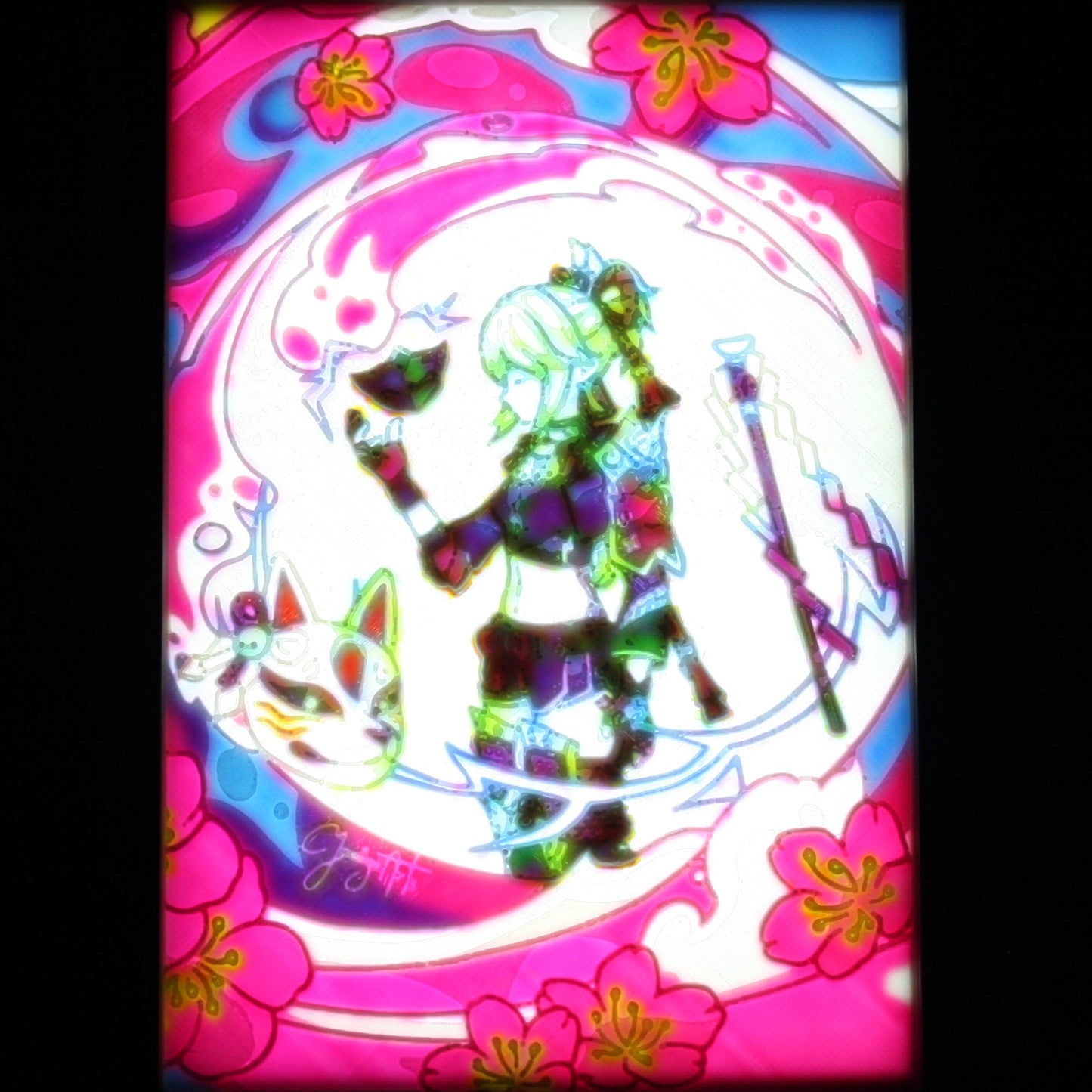 Kuki in a pink background. 