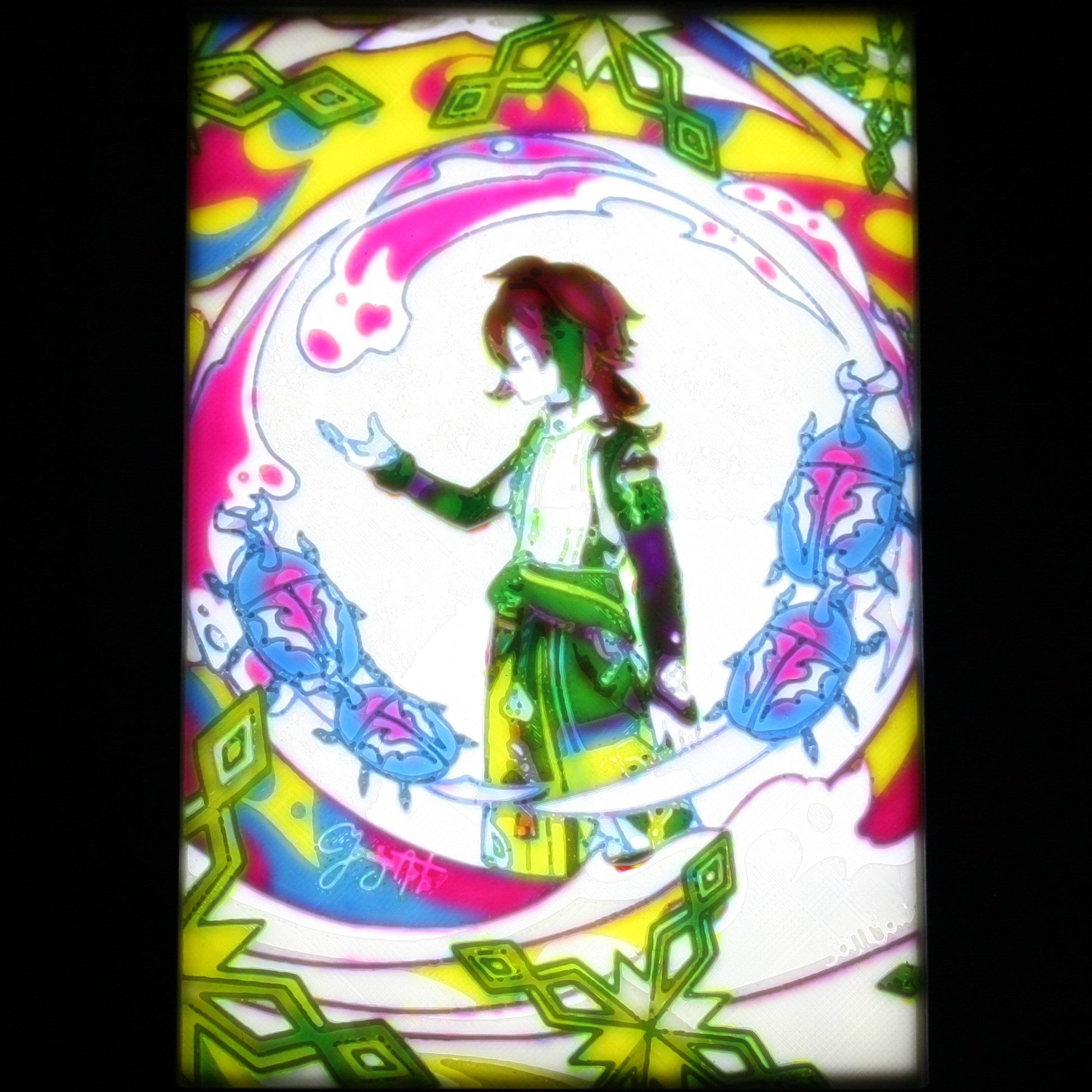 Heizou in a colorful background. 