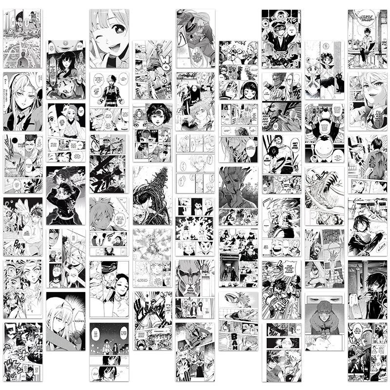 Custom anime wall decor | Black & White